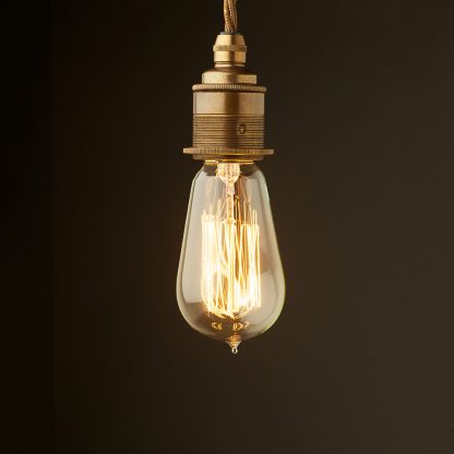 Edison style light bulb E27 antique brass fitting ST57 Vintage globe