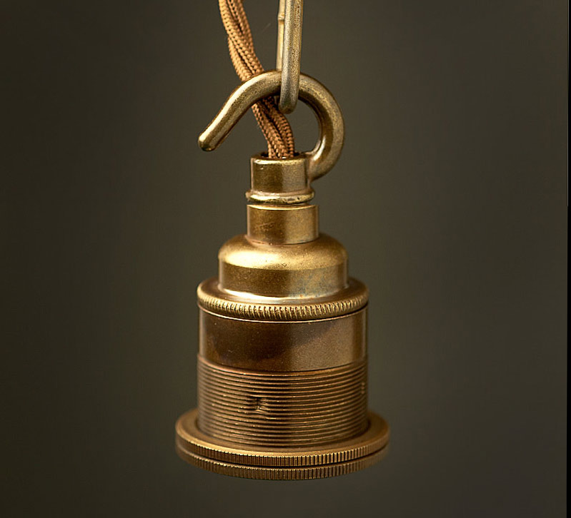 Antique Brass Chain Hook Lamp holder Edison E27 fitting