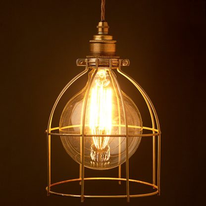 Large Antiqued Light bulb plated cage fitting 7 inch