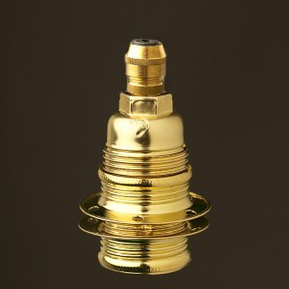 Brass Plate Lamp holder Edison E14 fitting brass cordgrip