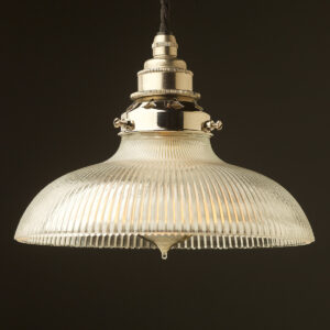 Holophane glass dish light shade pendant