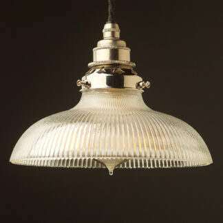 Holophane glass dish light shade pendant