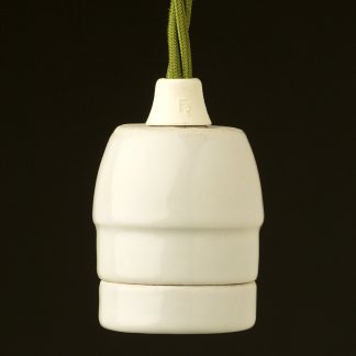 White Porcelain E27 pendant lamp holder