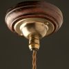 Antique brass 66mm ceiling rose and Timber Ceiling Block