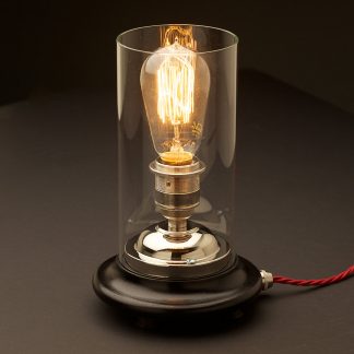 Vintage Glass tube Nickel Table lamp