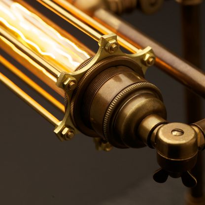 Vintage Brass Steampunk Banker Table Lamp