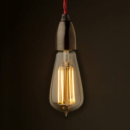 Edison style light bulb Contemporary Bakelite fitting ST64 LED globe