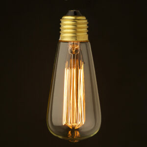Vintage Small Edison Squirrel Cage Teardrop filament bulb