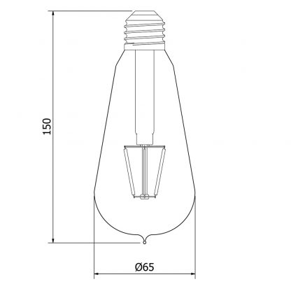 3.5 Watt Dimmable Filament LED E27 Clear Edison bulb dimensions
