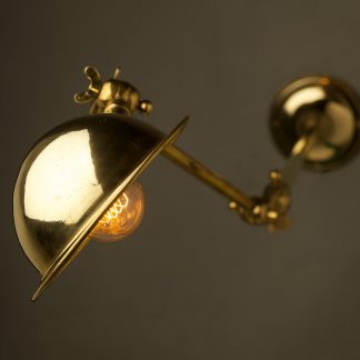 Complete Adjustable Brass Wall Lamp Shade