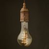 Edison style light bulb E40 Antiqued Brass pendant