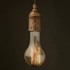 Edison style light bulb E40 Antiqued Brass pendant