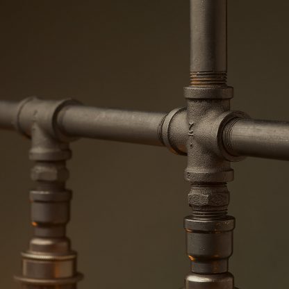 Vintage Galvanised Plumbing Pipe Chandelier