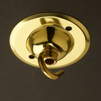 Polished Brass Chain hook ceiling rose 75mm