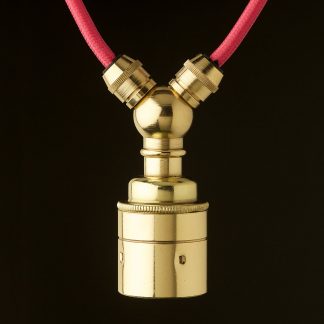 Polished brass E27 festoon lamp holder