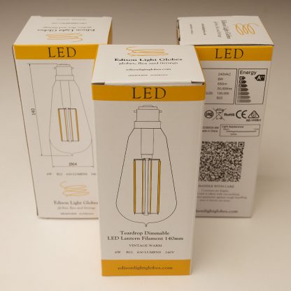 6 Watt Dimmable Lantern Filament LED B22 Clear Edison
