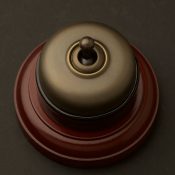 Traditional Antique Brass and porcelain single switch