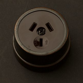 Traditional Antique copper single 3 pin socket