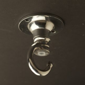 Cast polished aluminium chain hook ceiling rose