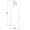 4 Watt Dimmable Filament LED E14 Candle Bulb dimensions