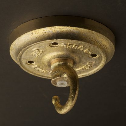 Cast brass chain hook ceiling plate