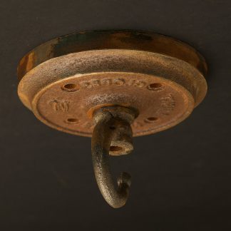 Rusted Cast iron chain hook ceiling rose