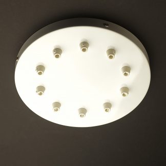 White Multiple Drop Cord Grip Ceiling Plate 260mm