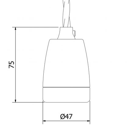 Fine Porcelain E27 pendant lamp holder dimensions