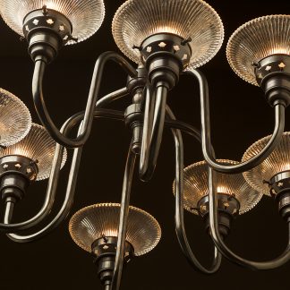 8 bulb brass chandelier bronze side small holophane