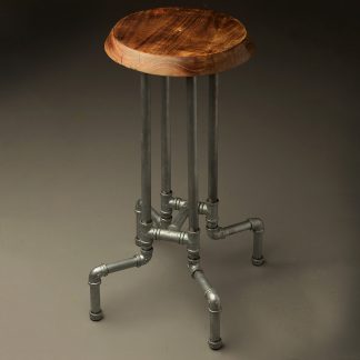 Industrial plumbing pipe bar stool