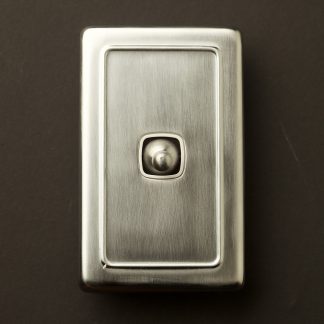 Traditional satin chrome large plate single rocker switch