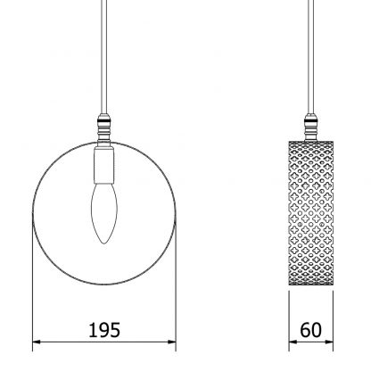Club and round small circle pendant dimensions
