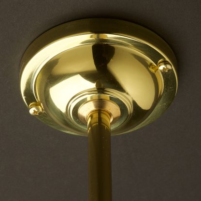 Polished brass ceiling rose and back plate fixed