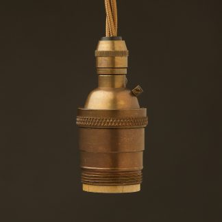 Antique Brass E26 Cordgrip Pendant Socket UNO thread