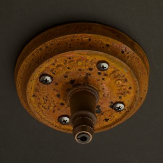 Rusted cord grip cast ceiling rose