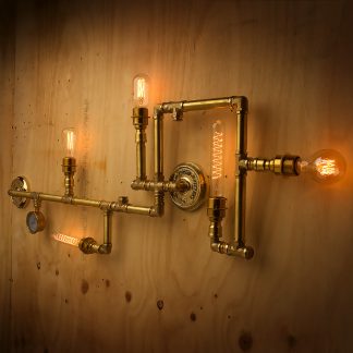 Solid brass plumbing pipe 5 bulb wall feature