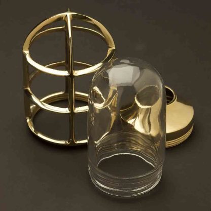 Solid brass water proof light globe cage and glass cover