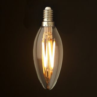 3 Watt Dimmable Filament LED E12 Candle Bulb