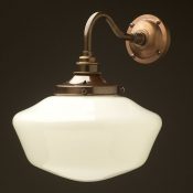 Brass Coventry schoolhouse shade wall light