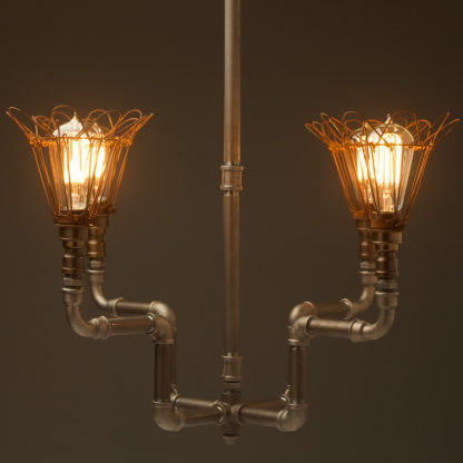 Plumbing Pipe 4 bulb formal chandelier cages