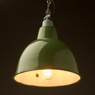 360mm Vintage Green Enamel Factory Dome shade