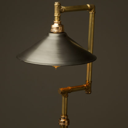 Multi shade solid brass plumbing pipe floor lamp antique steel