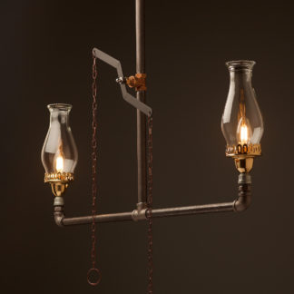 Replica plumbing pipe gas light with dimming tap