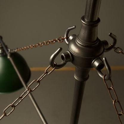 Vintage Edison full size cross billiard table light chain detail