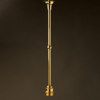 Single Rod Polished Brass lamp pendant E27 shade ring