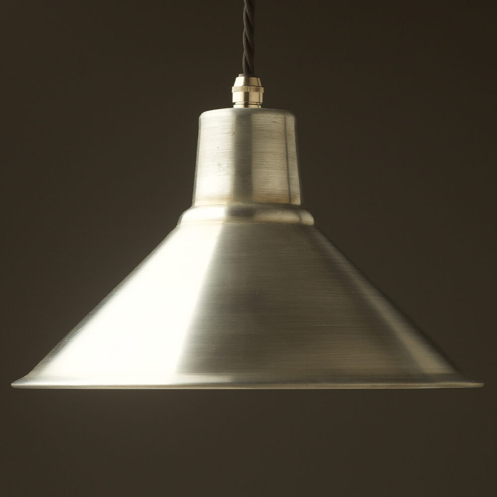Galvanised steel hooded light shade 250mm Pendant