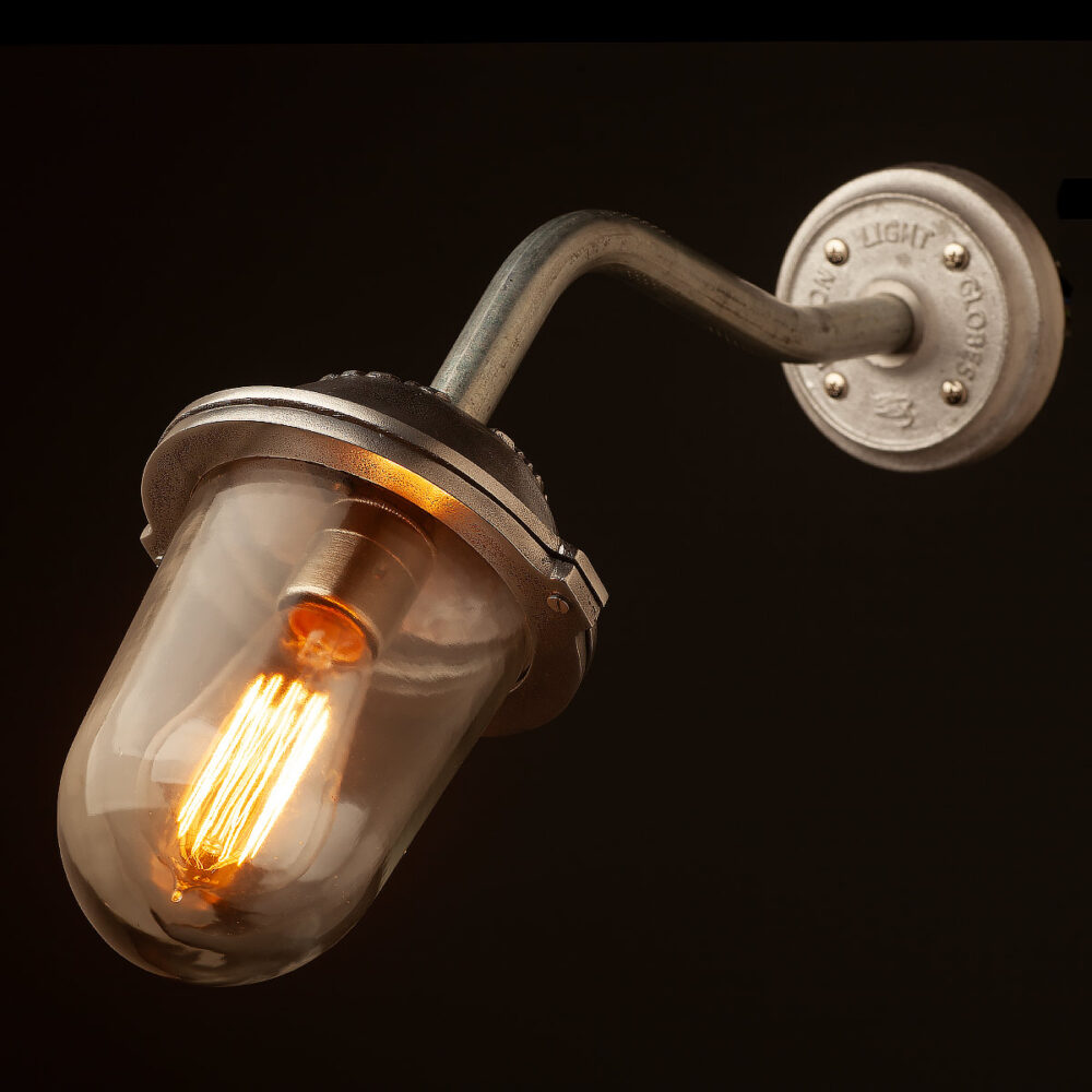 45 bend plumbing pipe glass cover wall light