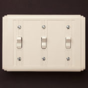 White Bakelite Art Deco triple switch
