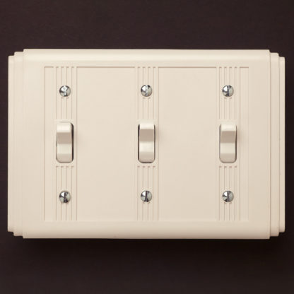 White Bakelite Art Deco triple switch