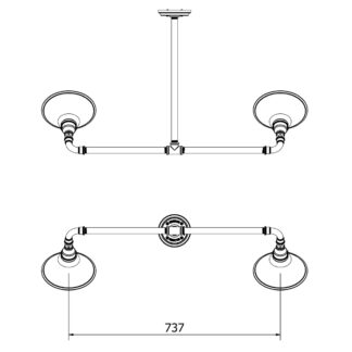 Galvanised Plumbing Pipe Twin Sign Light